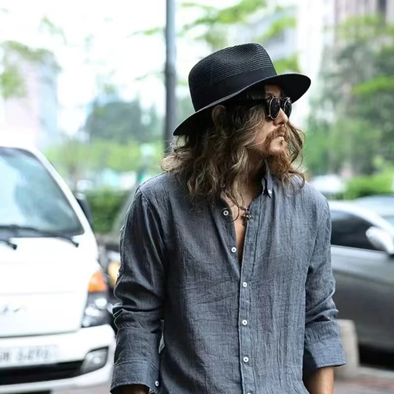 Fedora Hat Wool - 60 ซม.ฤดูร้อน fedora หมวกฟางปีกสั้นสําหรับผู้ชายและผู้หญิงขนาดใหญ่หัวใหญ่ Trilby Sun