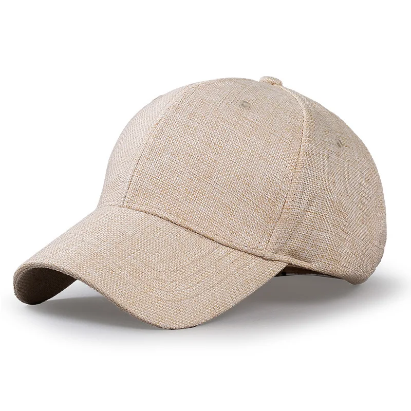 Baseball Cap Structured - หมวกเบสบอลผ้าลินินเทียมขนาดใหญ่พิเศษ XXL สำหรับผู้ชายและผู้หญิง ระบายอากาศได้ดี ทรงหมวกพ่อ โครงสร้างแข็งแรง
