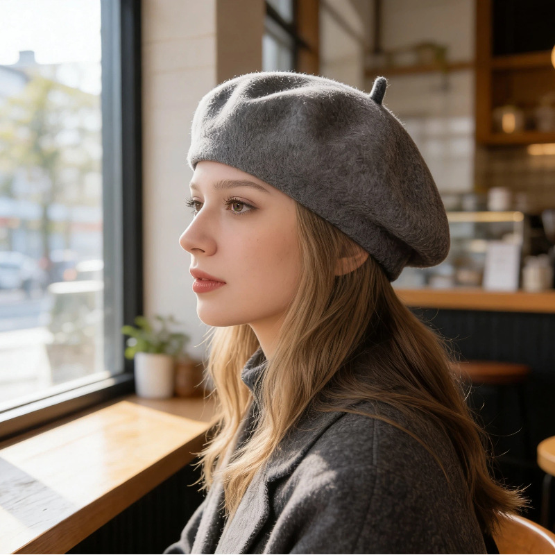 หมวกเบเร่ต์ผ้าขนสัตว์คลาสสิกสำ - Beret French Wool บทวิจารณ์และราคา
