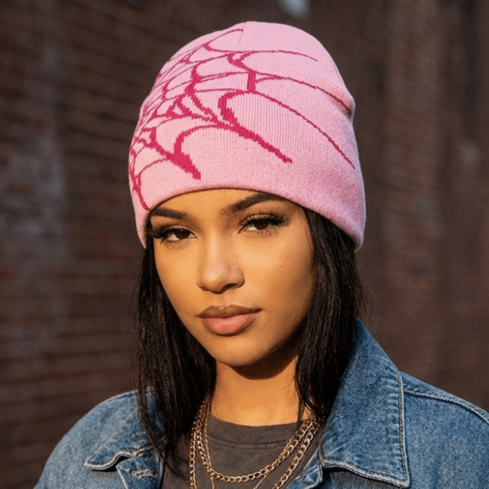 หมวกบีนนี่ลายใยแมงมุม Y2K แบบย - Beanie Cuffed Knit บทวิจารณ์และราคา