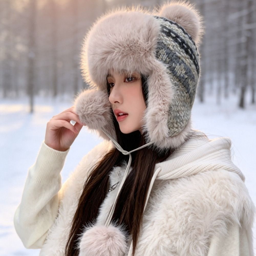 หมวกถักโพลีเอสเตอร์มีสไตล์พร้อ - Trapper Hat Ear Flap บทวิจารณ์และราคา