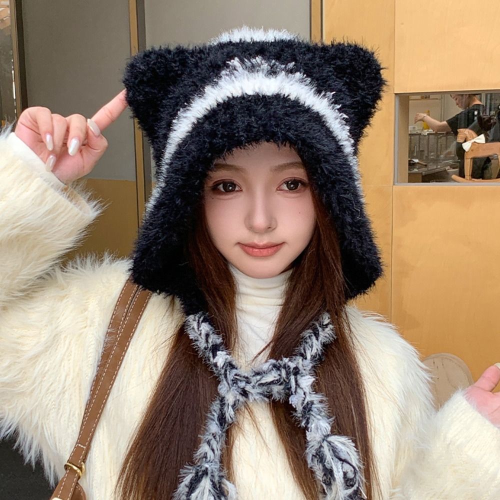 หมวกหูแมวโพลีเอสเตอร์น่ารัก ขน - Trapper Hat Ear Flap บทวิจารณ์และราคา